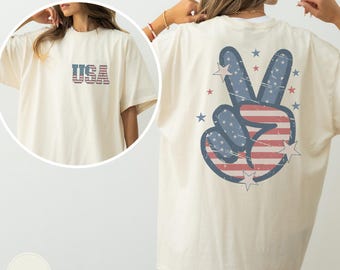 Retro 4th of July Shirt, Groovy 4th of July Shirt, USA Shirt, Comfort Colors®, Patriotic Shirt, Stars and Stripes, Retro America Shirt
