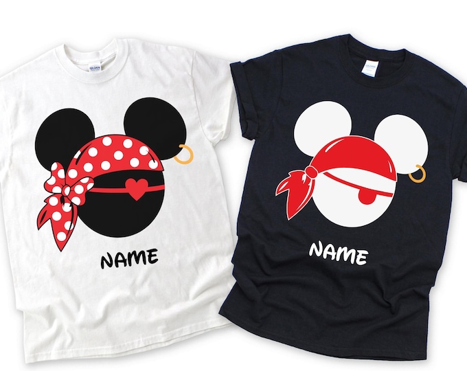 Custom Disney Pirates Family Shirts, Disney Pirates of Caribbean Shirt, Pirate Tshirt, Pirate's Life, Mickey and Minnie Disney Cruise Shirt