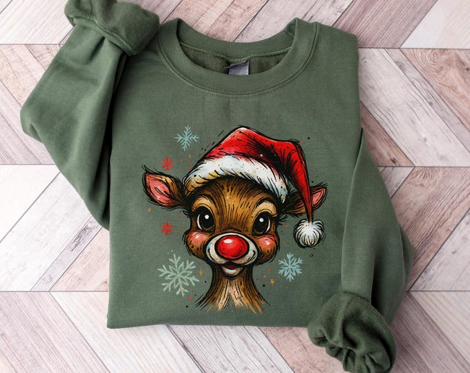 Vintage Reindeer Shirt, Cute Christmas Shirt, Retro Reindeer Shirt, Merry Christmas Shirt, Christmas Reindeer Shirt