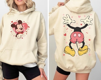 Disney Happiest Place On Earth Shirt, Mickey Minnie Valentine Kiss Castle Sweatshirt, Disney Lovers Sweater, Disney Valentine's Day Sweater