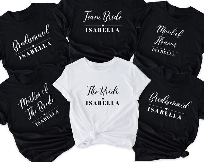 Bachelorette Party Shirts, Bride Gift Team Bride Shirt, Hen Party Wedding Party Tshirt, Personalised Hen Party T Shirts, Bridal Party Shirts