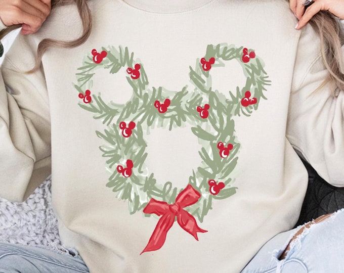 Retro Disney Christmas Shirt, Coquette Bow Holiday Tee, Mickey Head Xmas Shirt, Disney Vacation Tee disney 2026 shirt