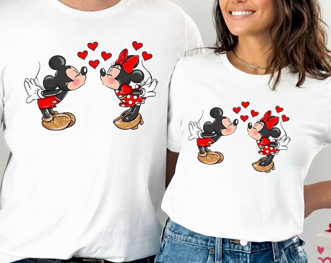 Retro Mickey And Minnie Shirt, Disneyland Family Shirt, Disney Valentine Trip 2026, Valentine Gift For Women, Couple Clothes, Disneyworld