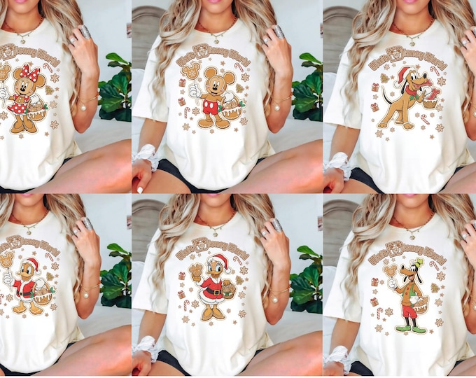 Disney Gingerbread Christmas Shirt: Custom Disney Family Holiday Tees, Personalized Christmas Shirts,Christmas Gift