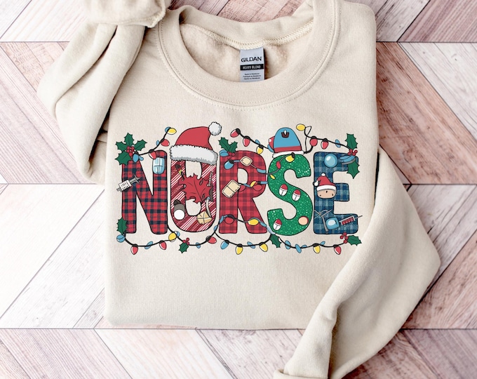 Christmas Nurse Sweatshirt, Christmas Nursing Sweater, Nurse Life Christmas Shirt, School Nurse Christmas, Stethoscope Christmas Nurse Crew