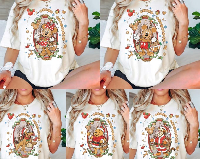 Disney Gingerbread Christmas Shirt: Custom Disney Family Holiday Tees, Personalized Christmas Shirts