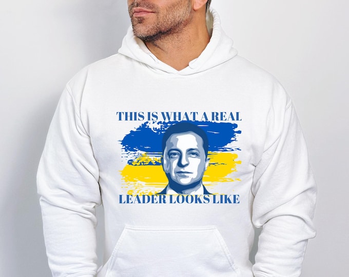 Volodymyr Zelensky Tee, Support Ukraine Shirt, Ukrainian Solidarity, Anti Trump Putin, This Is What A Real Leader Looks Like