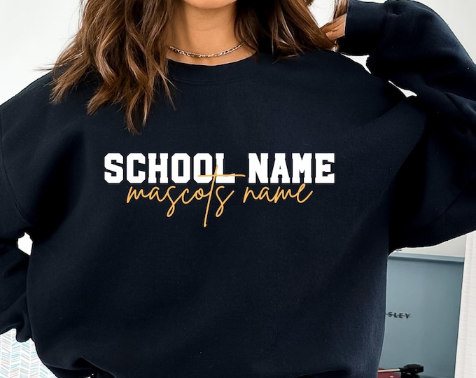 Custom School T-shirt, Custom Text Shirt, School Logo Shirt, Team Mascot Shirt, School Shirts, Custom School Shirt, School Spirit Shirts