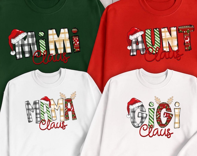 Family Christmas Sweatshirt, Matching Family Xmas, Family PJ Shirts, Matching Christmas Shirts, Reindeer Letters Christmas Hoodie
