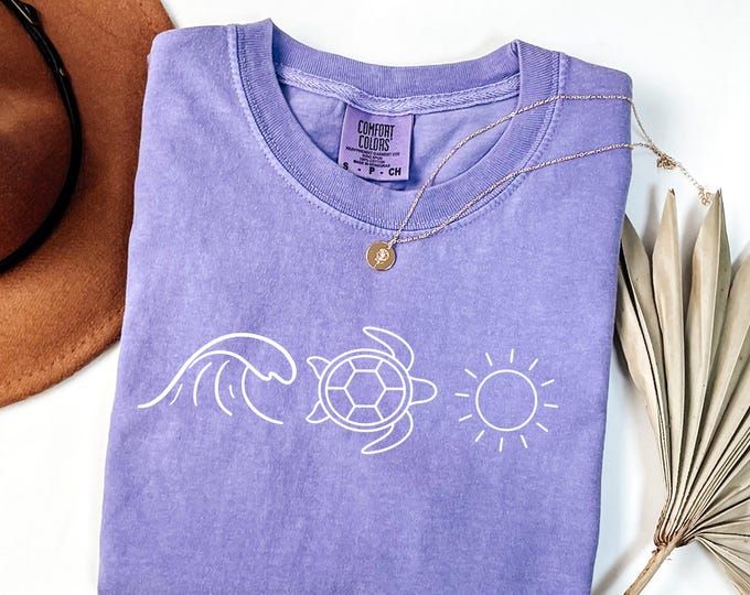 Comfort Colors® Ocean Turtle Sun Summer Shirt, Beach Bum Tee, Beach Tshirt, Comfort Colors Summer Shirt, Comfortable Tee, Summer Vibes Shirt