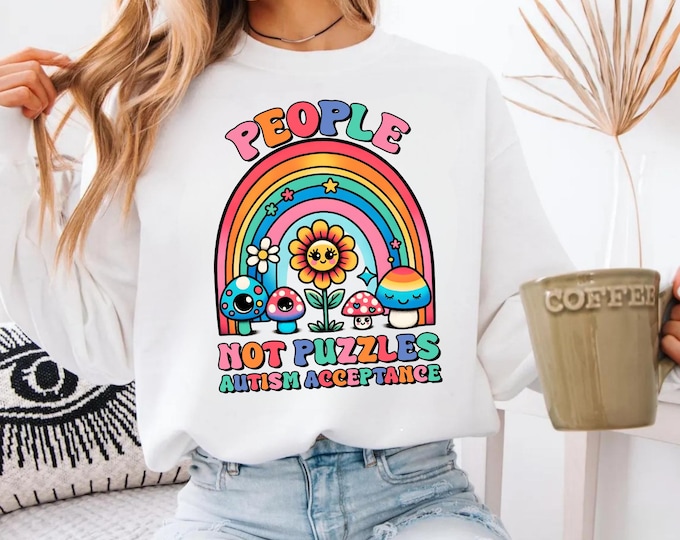 Autism Awareness Shirt, People Not Puzzles Autism Awareness Infinity Symbol T-Shirt, Autism Awareness Month, Autism Shirt Gift. Autism Day.