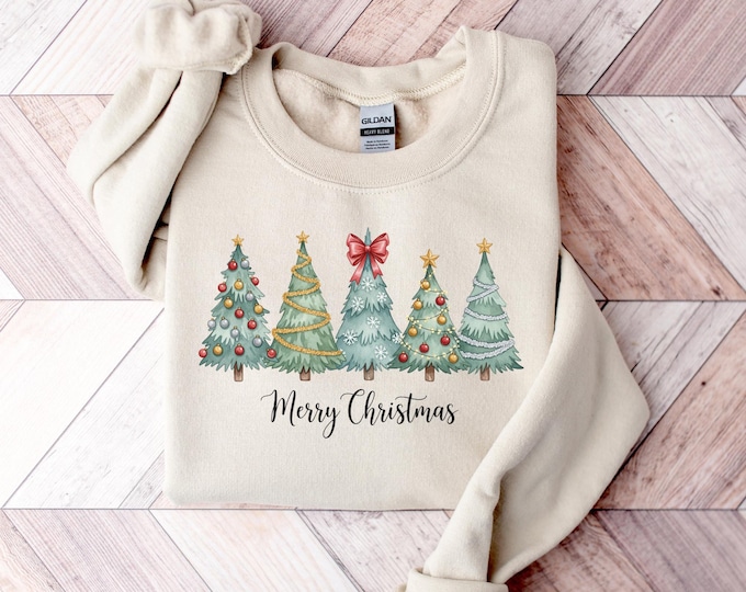 Merry Christmas Sweatshirt, Christmas Tree shirt, Christmas Crewneck, Holiday Sweaters for Women, Winter Sweatshirt, Christmas Gift
