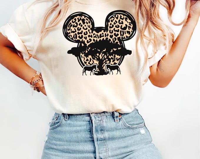 Leopard Print Minnie Mouse Shirt, Cute Disney Mom Shirt, Leopard Minnie Ear Shirt, Leopard Women Shirt, Disney Family Vacation Shirts,
