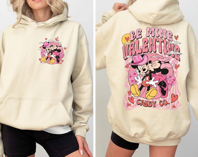 Two-sided Mickey Minnie Couple Disney Castle Happy Valentine's Day Shirt, WDW Disneyland Valentine Couple Trip Matching, Disney Valentine