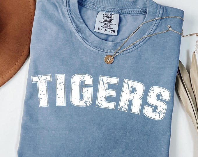 Comfort Colors® Custom School Mascot Shirt, Retro Game Day T-Shirt, Game Day, Personalized Spirit Shirt, Touchdown Season, Sports Shirt