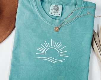 Comfort Colors® Sun T-Shirt, Summer Shirt, Beach Shirts, Sunhine T-Shirt, Gift For Woman, Boho Sun Shirt, Sun Shirt