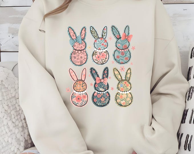 Floral Easter Shirt, Easter Sweatshirt, Coquette Bow Easter Tshirt, Easter Rabbit Shirt, Easter Shirts for Women, Easter Bunny Shirt