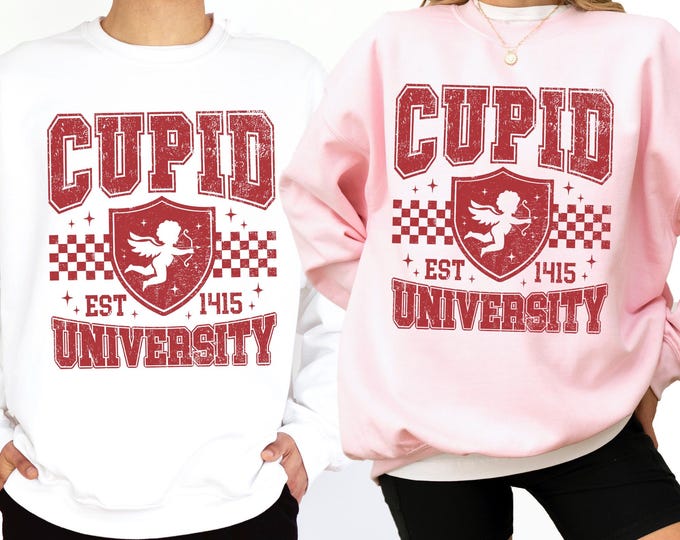 Cupid University Sweatshirt, Cute Valentine's Day Shirt, Funny College Sweatshirt, Love Crewneck Sweatshirt, Cupid Sweater