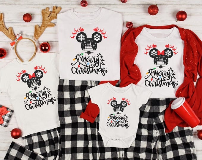 Mickey  Merry Christmas Shirt, Disney Christmas T-shirt, Disney Holiday Shirt, Christmas Disney Shirt, Disney Family Shirts, Christmas Gifts