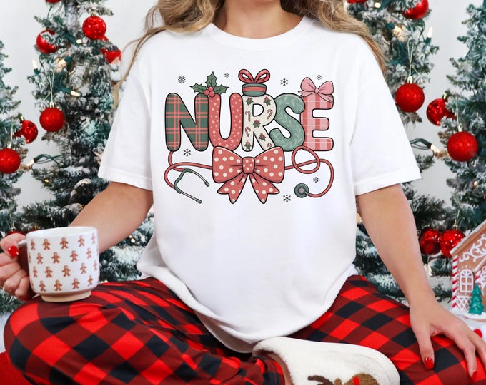 Nurse Christmas Shirt, Christmas Nurse Shirt, Merry Nurse, Christmas Nursing Shirt, Holiday Nurse Shirt Pediatric Nurse Gift