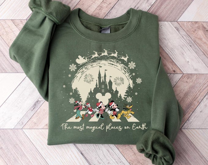The Most Magical Place On Earth shirt, Magic Kingdom Christmas, Mickey And Friend Christmas Sweatshirt, Disney Family Christmas Sweatshirt,
