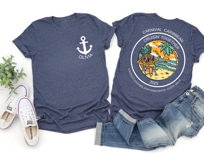 Custom Caribbean Cruise Shirt, Caribbean Cruise TShirt, Front Back Custom Family Cruise Shirts, Family Matching Cruise Shirt, Group Cruise