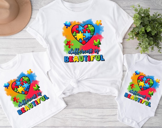 Different is Beautiful, Autism Awareness Shirt, Autism Support Shirt, Special Education Teacher, Puzzle Piece Shirt, Special Education