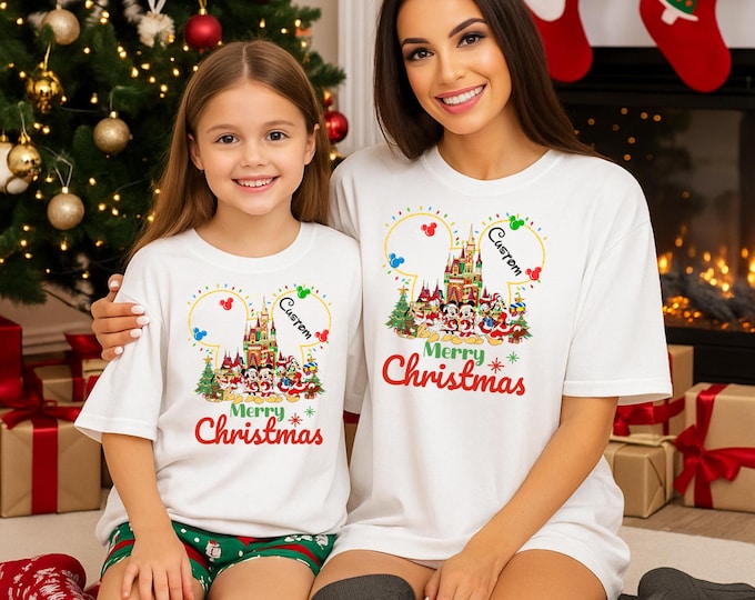 Custom Disney Christmas Shirt, Personalized 2025 Disney Christmas Shirt, Matching Family Disney Christmas Shirt, Disney Trip 2026 Christmas