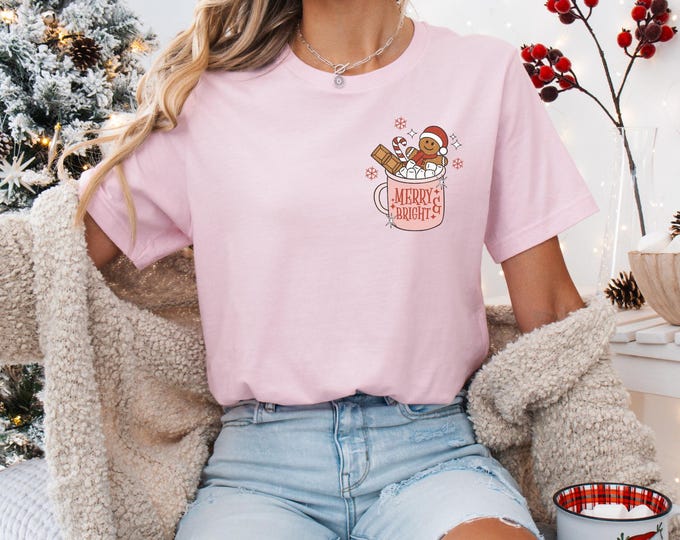 Retro Merry & Bright Gingerbread Coffee Cookies Christmas Shirt,Merry and Bright Sweatshirt,Christmas Sweatshirt,Family Christmas Sweatshirt