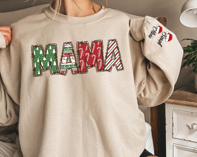 Mama Christmas Sweater, Nana Gigi Grandma Claus, Mama Claus Shirt Sweatshirt, Family Christmas Sweater, Mama Christmas, Holiday Mom, Mama