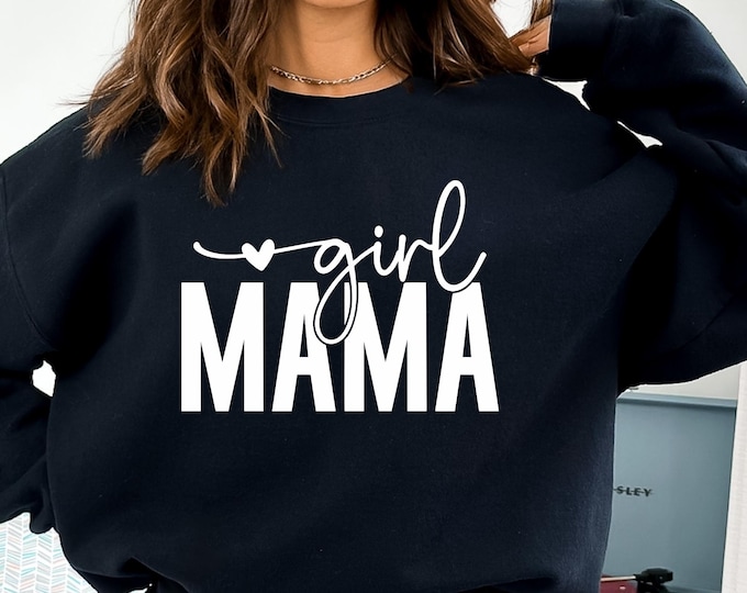 Girl Mama Sweatshirt,Mom Of Girls Hoodie, New Mama Outfit, Baby Announcement Momma Clothing, Cute Birthday Mommy Gifts ,Christmas Gifts