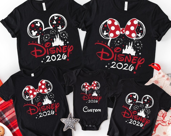 Custom Disney 2026 Shirt,Disneyland Castle 2026 Shirts,Disneyworld Tshirt,Disney 2026 Trip Shirt, Disney Family Matching Shirt,Disney Tee