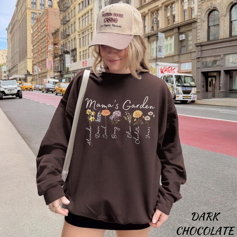 Grandma's Garden Sweatshirt,Custom Birthflower Sweatshirt,Gift for Grandma,LoveGrows Here,Mom's Garden,Grandma's Garden Tee,Christmas Gifts image 7