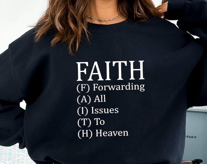 Faith Sweatshirt, Faith Gift, Christian Sweatshirt, Faith Cross Sweatshirt, Christian Gift, Love and Grace Shirt, Vertical Cross Sweatshirt