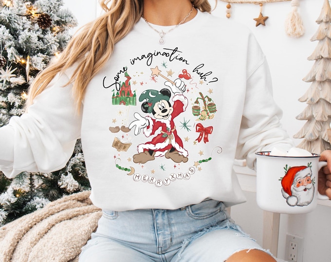 Disney Fantasia Mickey Christmas Light Shirt, Mickey Sorcerer Xmas Tee, Mickey Wizard Christmas Party 2025, WDW Magical Family Trip Gift