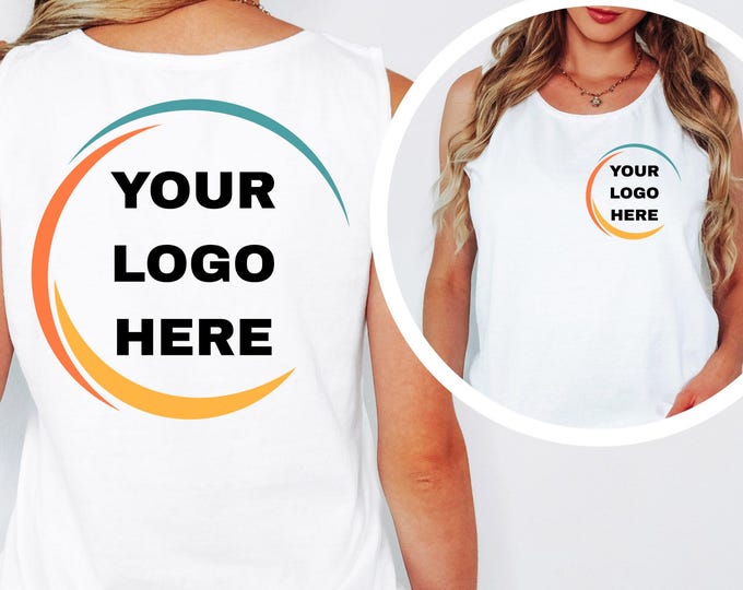 Comfort Colors Business Logo Tank Top, Personalized Company Shirt, Custom Logo Tank, Company Logo Tank Top, Custom Brand Tank Top