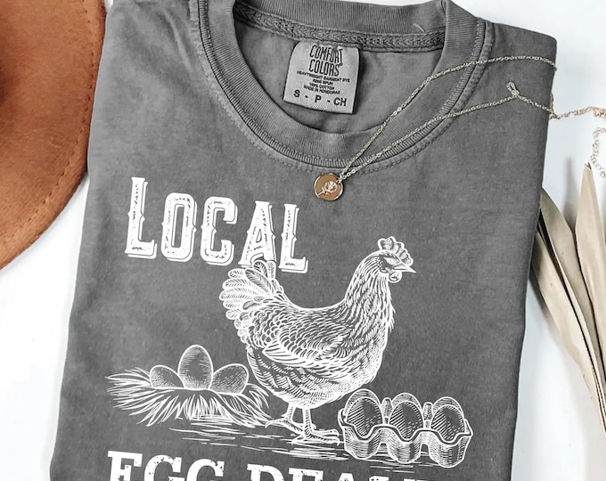 Comfort Colors®Christian Easter Shirts, Local Egg Dealer T-Shirt, Happy Easter Gifts, Retro Chicken Shirt, Farm Sweatshirt, Christian Gifts,