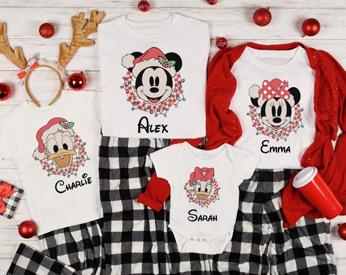 Christmas Custom Disney All Characters Shirts, Personalized 2025 Disney Christmas Shirt, Matching Family Christmas Tees, Holiday Disney Trip