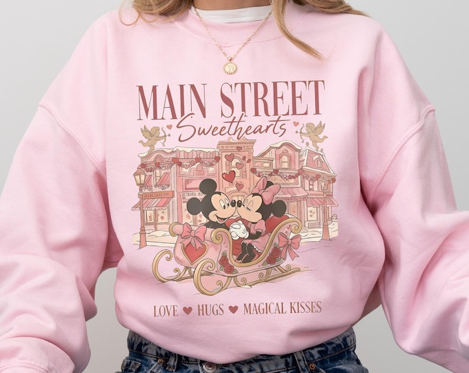 Disney Main Street Shirt, Mickey Minnie Valentine Shirt, Disney Sweethearts Shirt, Disney Valentine Couple Main Street Shirt