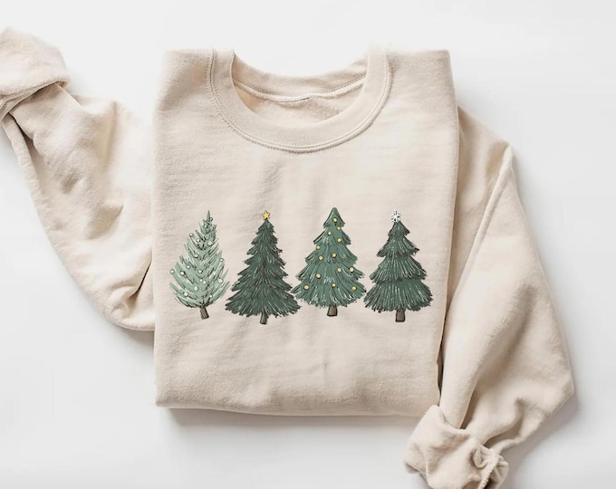 Christmas Sweatshirt, Christmas Sweater, Christmas Crewneck, Christmas Tree Sweatshirt, Holiday Sweaters for Women, Winter Sweatshirt
