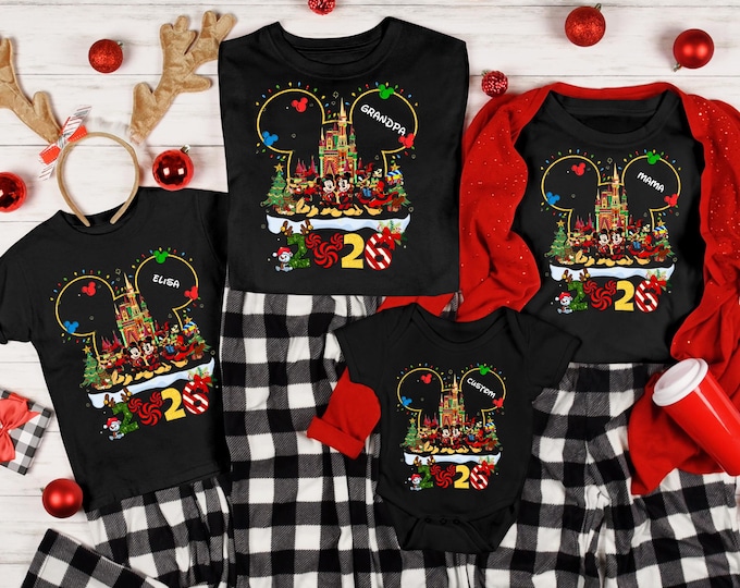 2026 Disney Christmas Shirt, Personalized Disney Christmas Shirt,Matching Disney Christmas Family Shirt, Custom Disney Christmas Squad Shirt