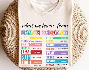 Sudadera "Lo que aprendemos de la historia afroamericana", camiseta del Mes de la Historia Afroamericana, camiseta de la historia afroamericana, sudadera de la historia afroamericana, camiseta de Black Lives Matter