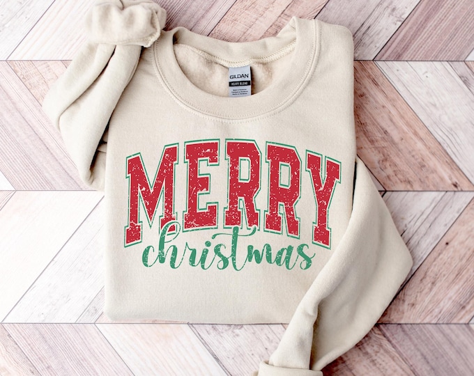 Retro Merry Christmas Sweatshirt, Merry Christmas Family Shirt, Womens Christmas Sweatshirt, Holiday Sweater, Merry Christmas Gift Shirt