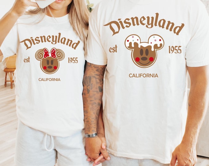 Mickey Minnie Cookies Christmas Shirt, Disney Christmas Couple Shirt, Christmas Cookie Tee, Mickey and Minnie Gingerbread Shirts, Xmas Party