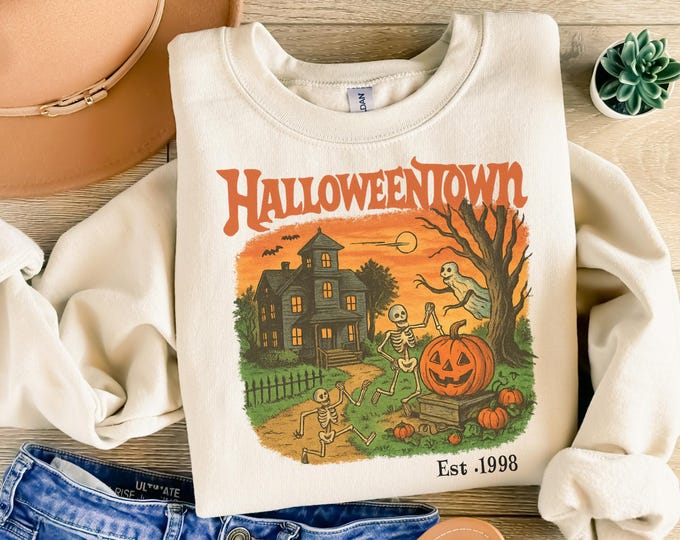 Halloweentown Est 1998 Sweatshirt, Halloweentown University, Retro Halloweentown Sweatshirt, Fall shirt, Halloween Sweatshirt