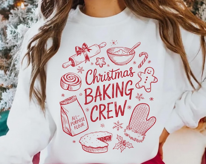 Christmas Baking Crew Shirt, Holiday Cookie Baking Tee, Matching Family Christmas Shirts, Cute Group Holiday Baking Crew T-Shirt