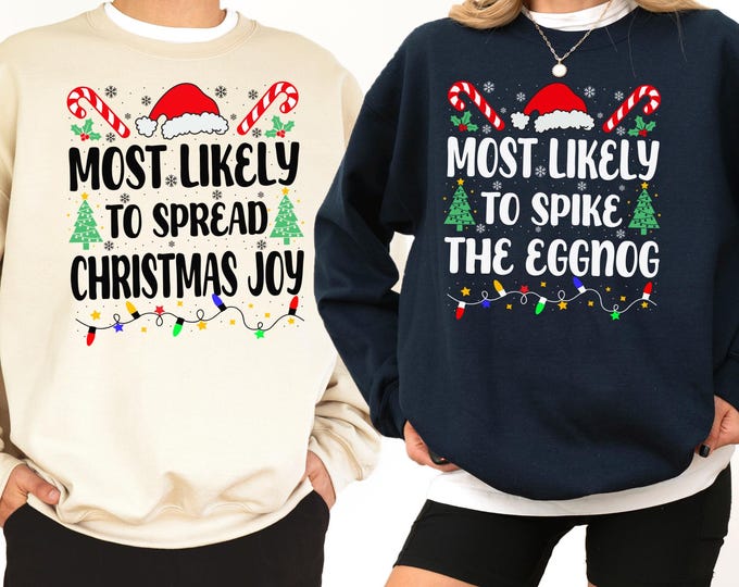 Funny 320+Quotes Most Likely Christmas Tee,Christmas Crew Shirt,Christmas Pajama,Matching Christmas Tee,Holiday T-shirt,Xmas Tee,Long Sleeve