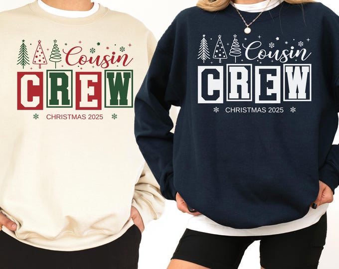 Cousin Crew Christmas Sweatshirt, Matching Family Christmas Crewneck, Holiday Cousins Shirt, Cute Xmas Sweater, Kids & Adults Cousin Outfit