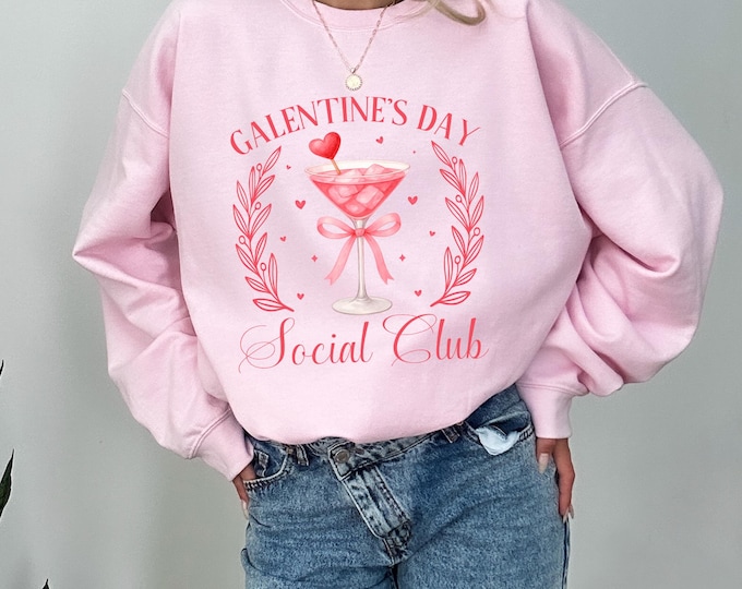 Galentine Social Club Sweatshirt, Galentines Day Sweater, Valentines Day Gift For Women, Girls Valentine Sweater, Trendy Valentines Gift