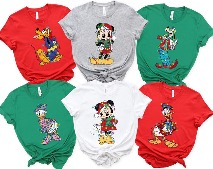 Custom Disney Family Christmas Shirt, Matching Christmas Tees, Personalized Disney Character Christmas Shirt, 2025 Mickey’s Very Merry Shirt